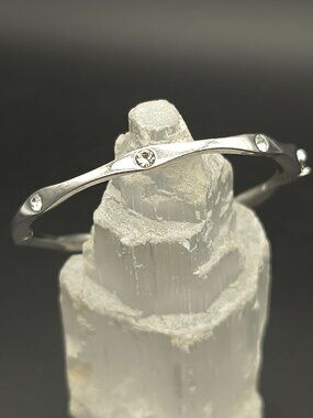 Kate Spade Heavy Metals Wave Silver Tone Bracelet Bangle